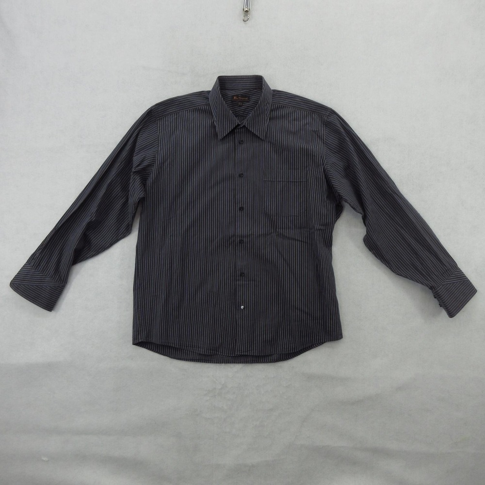 Ben Sherman Shirt Mens 16.5 34/35 Multi Pinstripe 100% Cotton Dress Long Sleeve